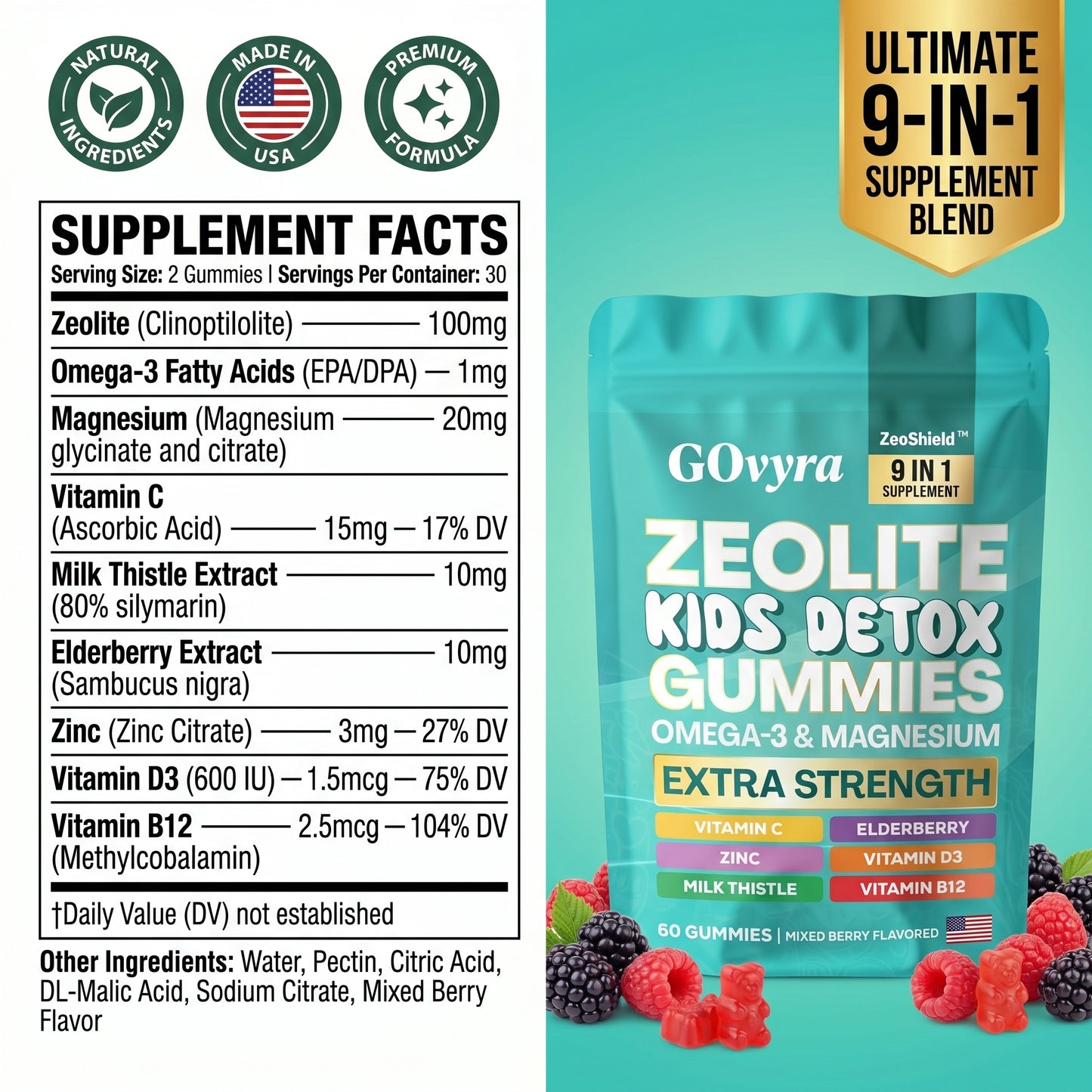 GOvyra™ KidsShield Daily Detox & Immunity Gummies